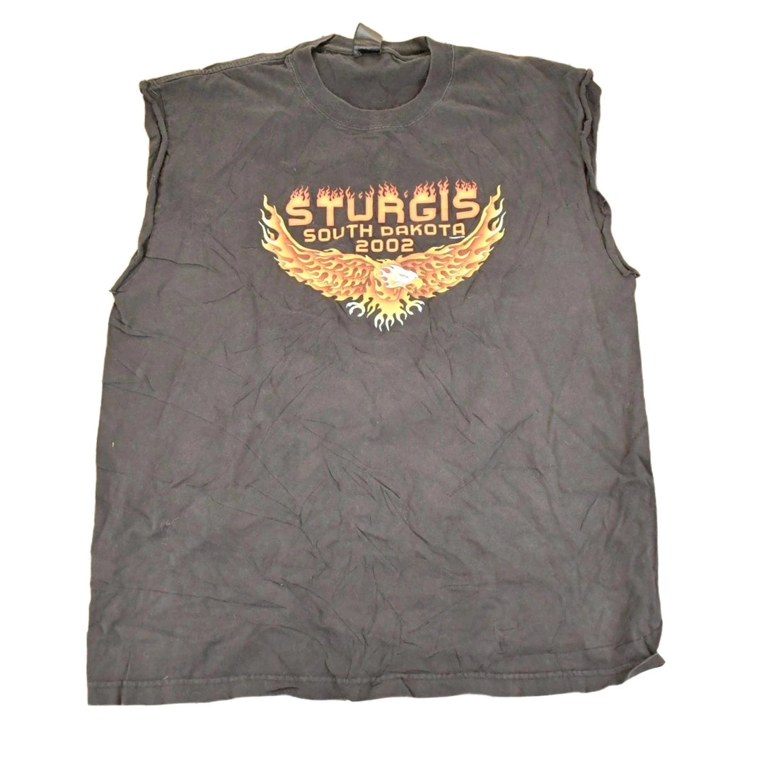 Vintage 2002 Harley Davidson Motorcycles Biker Sturgis Sleeveless T-Shirt Men's L