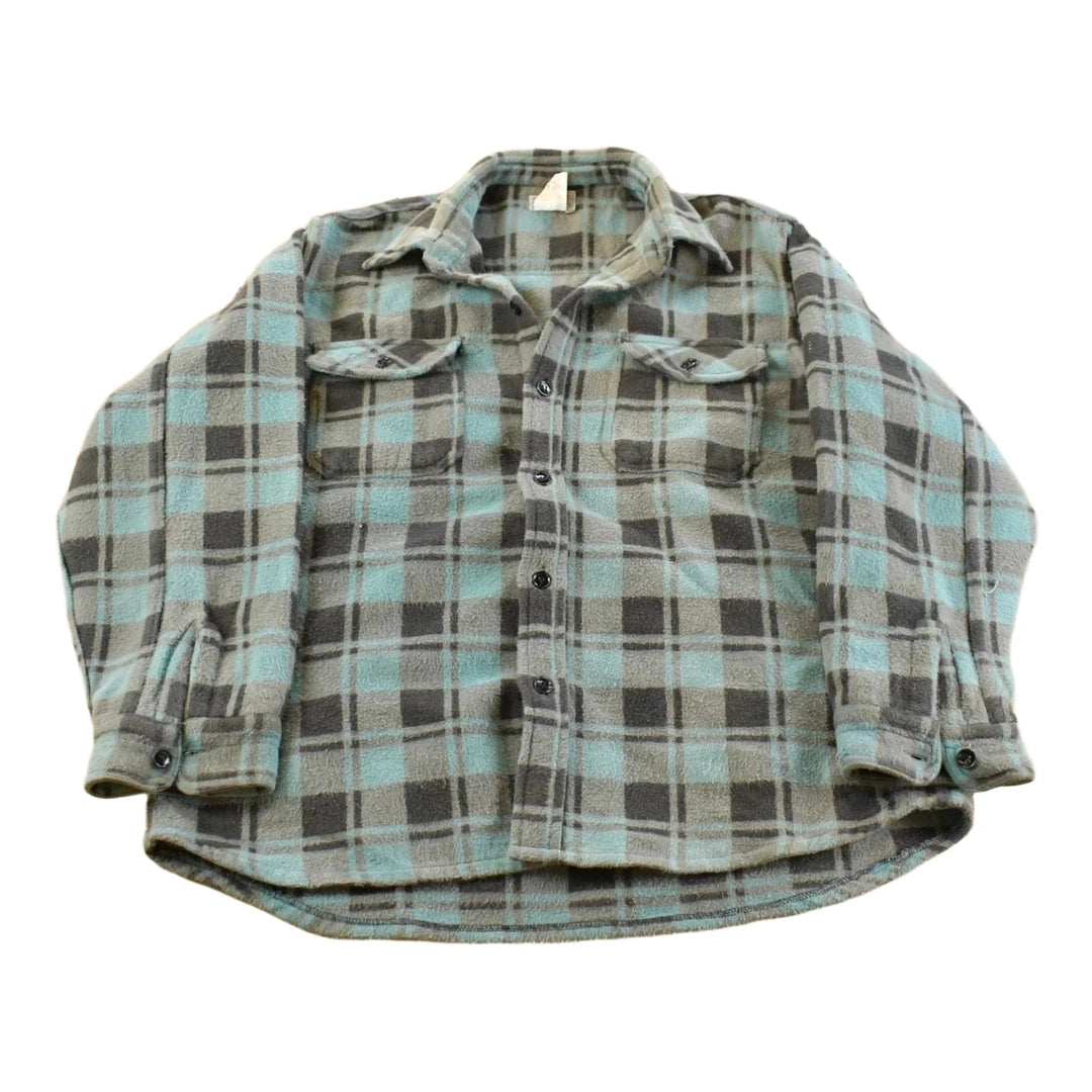 Vintage 1960s Champion Plaid Flannel Shirt Men's L