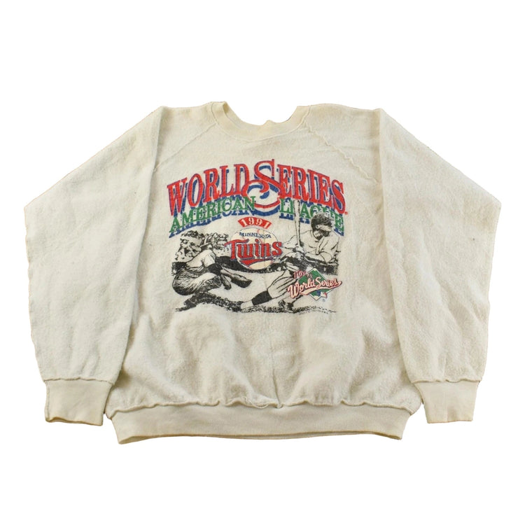 Vintage 1991 Minnesota Twins MLB World Series Champions Crewneck Sweatshirt Men's L