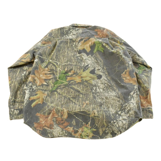 Vintage 1990s Jerzees Tree Camo Button Up Shirt Men's L