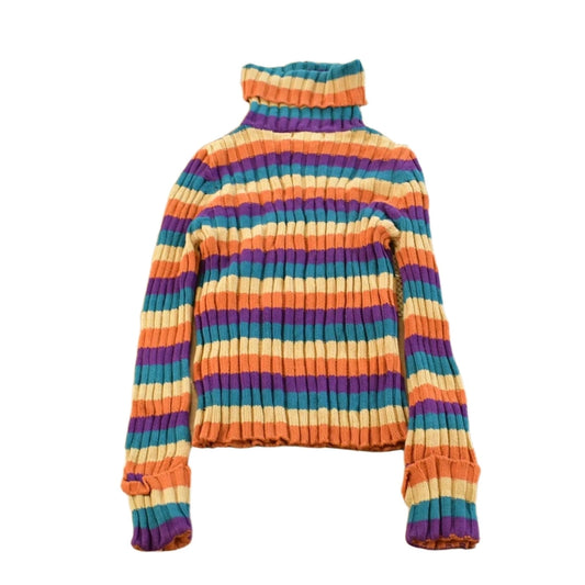 Vintage 2000s Rue 21 Options Striped Knit Turtle Neck Sweater Women's XS