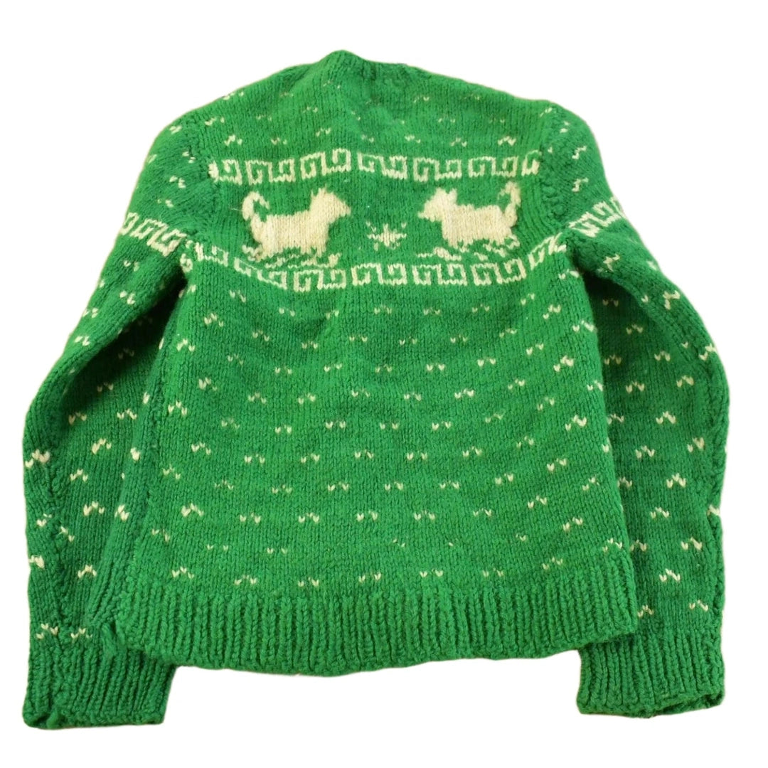 Vintage 1970s Nordic Knit Cardigan Sweater Youth S-M