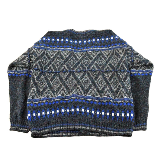 Vintage 1980s Concrete Abstract Knit Cardigan Sweater Men's L