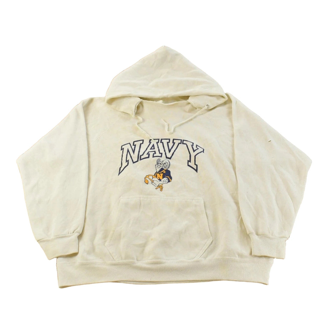 Vintage 1970s Navy Bill The Goat Mascot Graphic Artex Hoodie Men's L