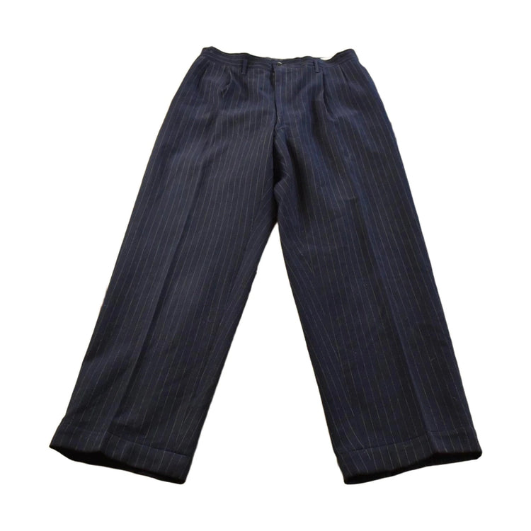 Vintage 1970s Pleated Pinstripe Trousers Men's 30 x 29.5
