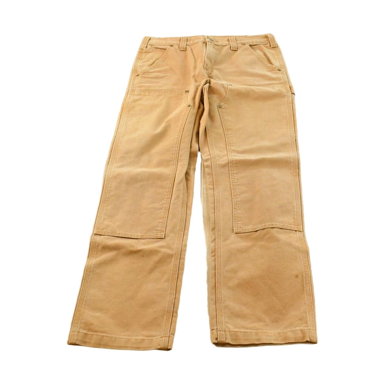 Vintage 2000s Carhartt Double Knee Tan Canvas Pants Men's 34 x 30