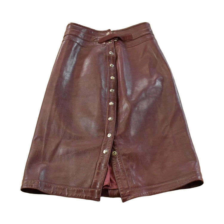Vintage 1980s Zapata Leather Skirt Women's 26