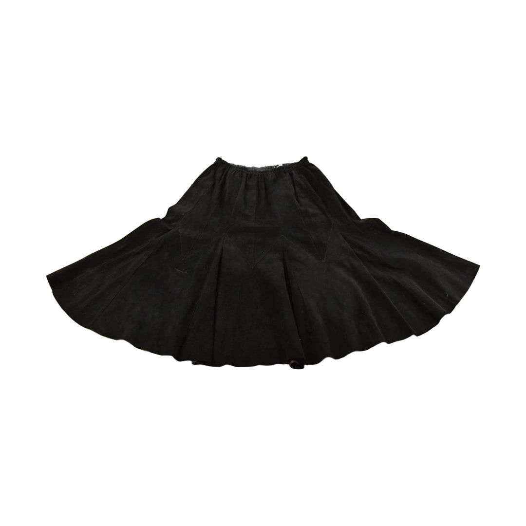 Vintage 1990s Eco by Pezzoli Suede Leather Flared Skirt Women's 27