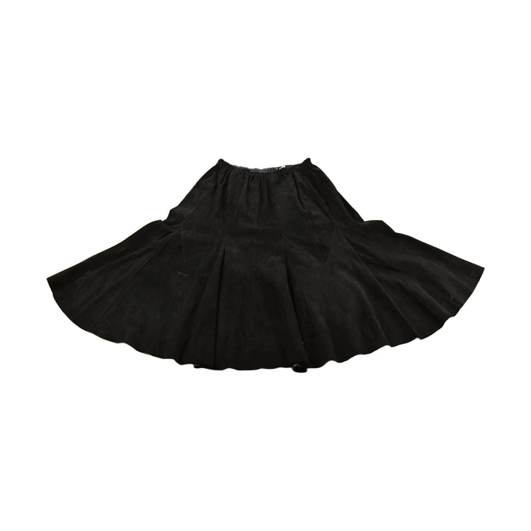Vintage 1990s Eco by Pezzoli Suede Leather Flared Skirt Women's 27