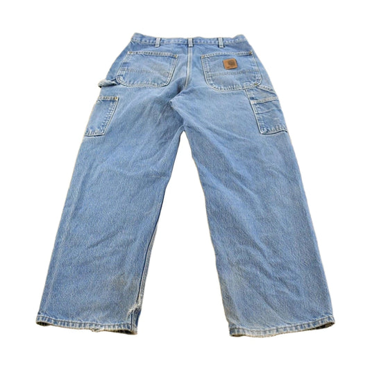 Vintage 2000s Carhartt Distressed Double Knee Denim Work Jeans Men's 31 x 29