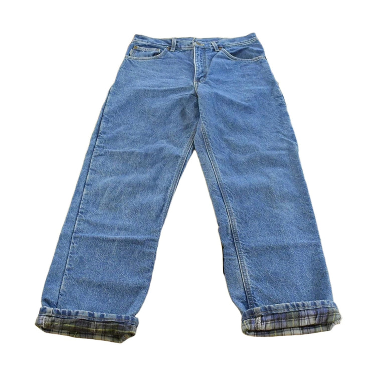 Vintage 2000s Carhartt Flannel Lined Denim Work Jeans Men's 32 x 31