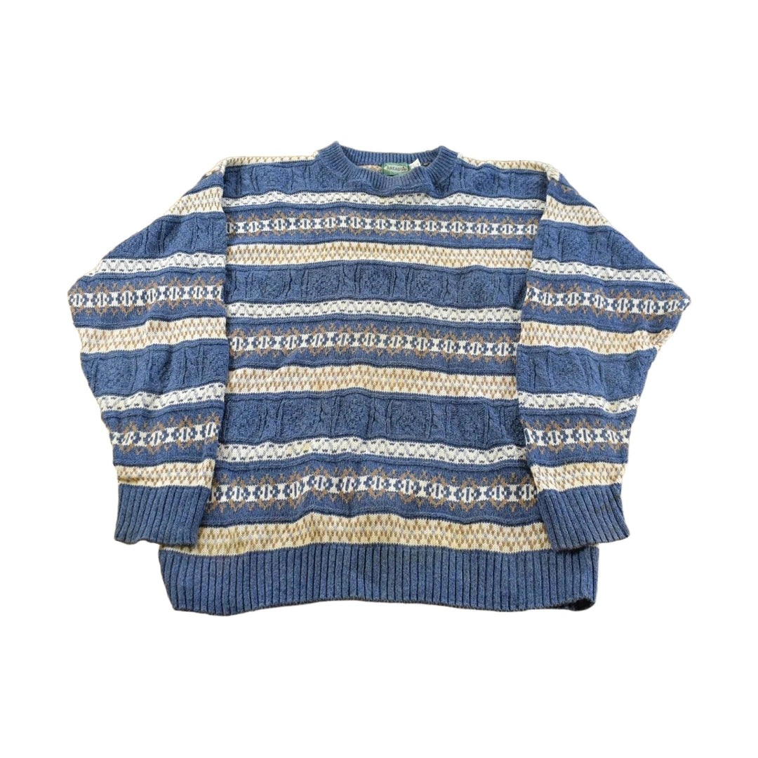 Vintage 1990s Arcadia Knit Crewneck Sweater Men's Medium