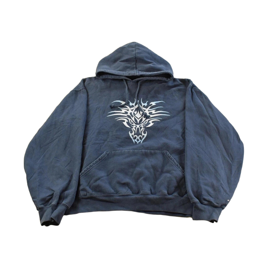 Vintage Y2K Streetwear Dragon Logo Skateboarding Hoodie Sweatshirt Men's L