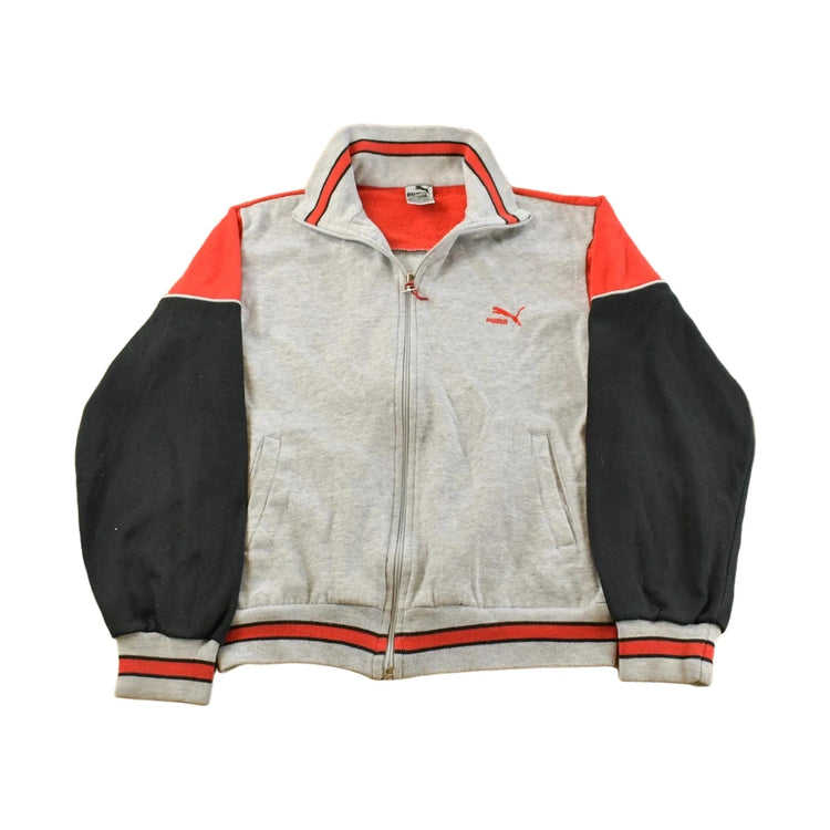 Vintage 1990s Puma Embroidered Full Zip Sweatshirt Men's S