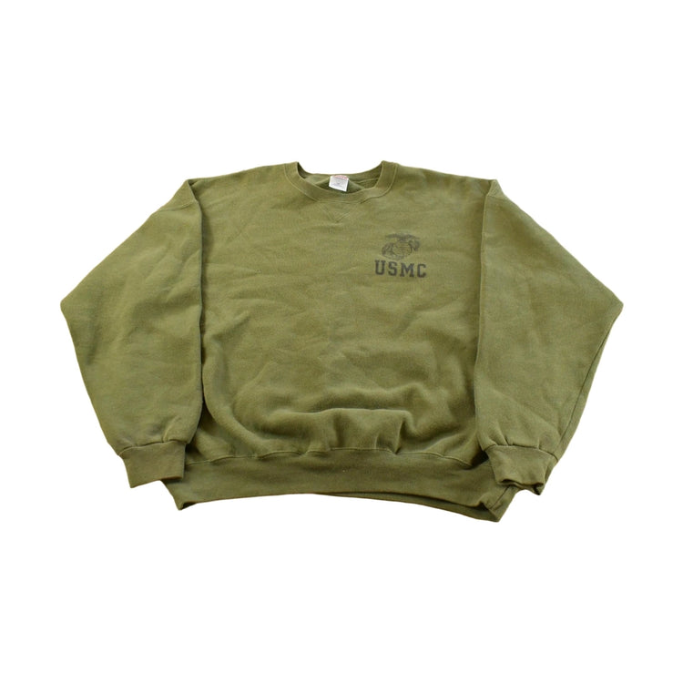Vintage 1990s USMC Souvenir Military Crewneck Sweatshirt Men's 2XL