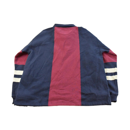Vintage 1990s Color Blocked Quarter Zip Sweatshirt Men's L
