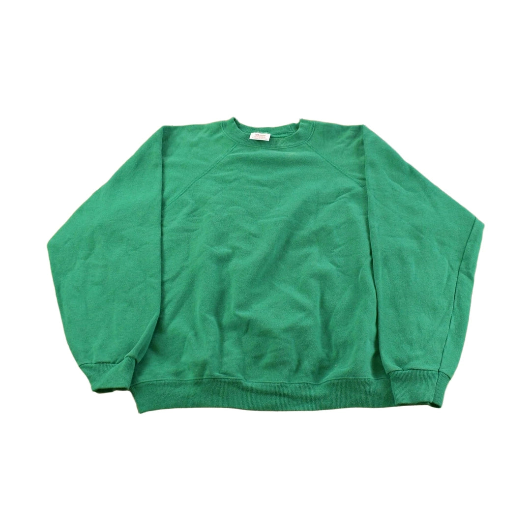 Vintage 1990s Blank Green Hanes Sport Crewneck Sweatshirt Men's L