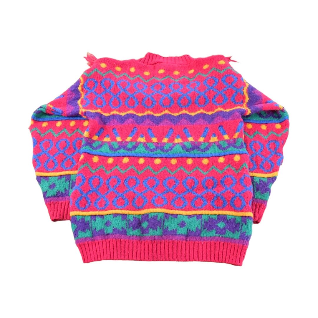 Vintage 1990s Mount Snow Abstract Knit Crewneck Sweater Youth L