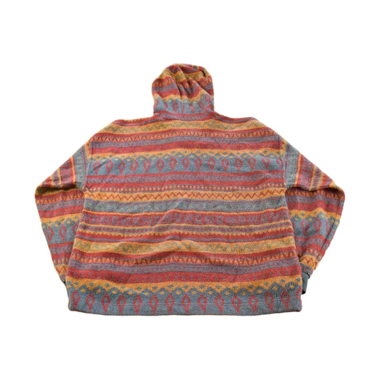 Vintage 1990s Point Zero Aztec Fleece Sweatshirt Hoodie Men's Large