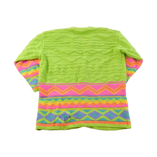 Vintage 1980s IB Diffusion Abstract Knit Cardigan Sweater Women's L