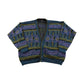 Vintage 1980s Akira Abstract Knit Cardigan Sweater Men's L