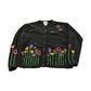 Vintage 1990s Quacker Factory Flowers Knit Cardigan Sweater Women's M