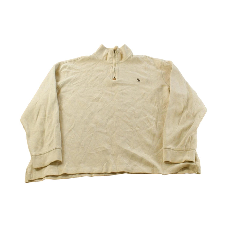 Vintage 2000s Polo Ralph Lauren Quarter Zip Sweatshirt Men's XXL  2000s Ribbed Sweater  Preppy Americana