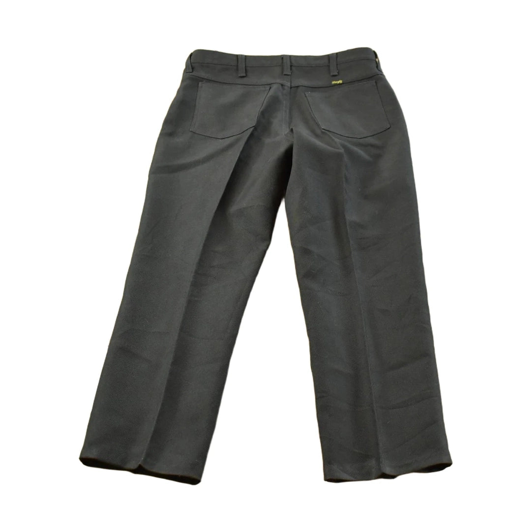 Vintage 1980's Wrangler Black Polyester Trouser Pants Men's 32 x 25