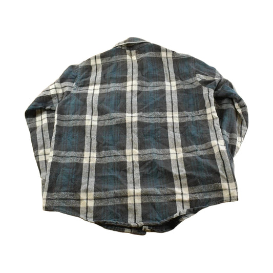 Vintage 1990s Frostproof Blue Plaid Flannel Button Up Shirt Men's L
