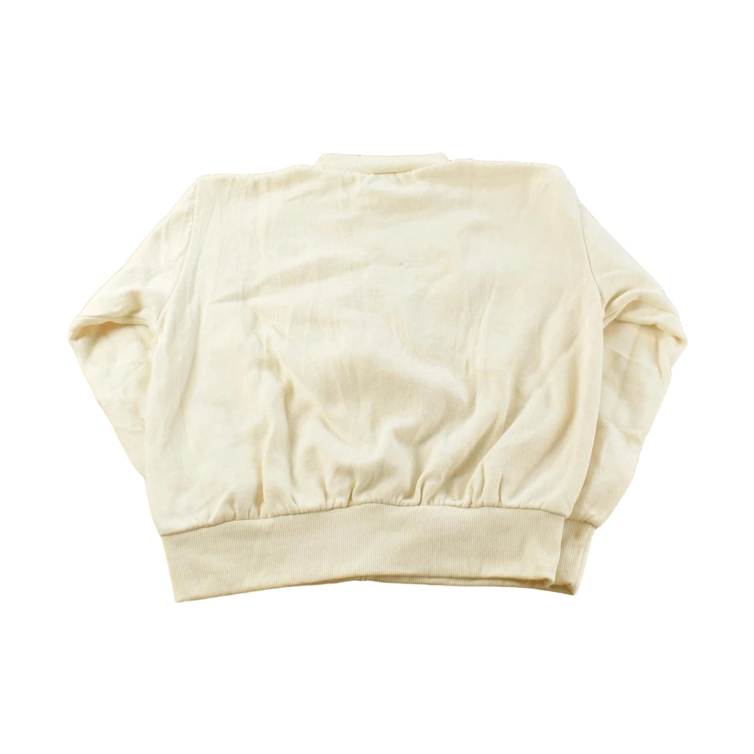 Vintage 1990s Beige Embroidered Reebok Shoulder Mini Logo Crewneck Sweatshirt Men's S