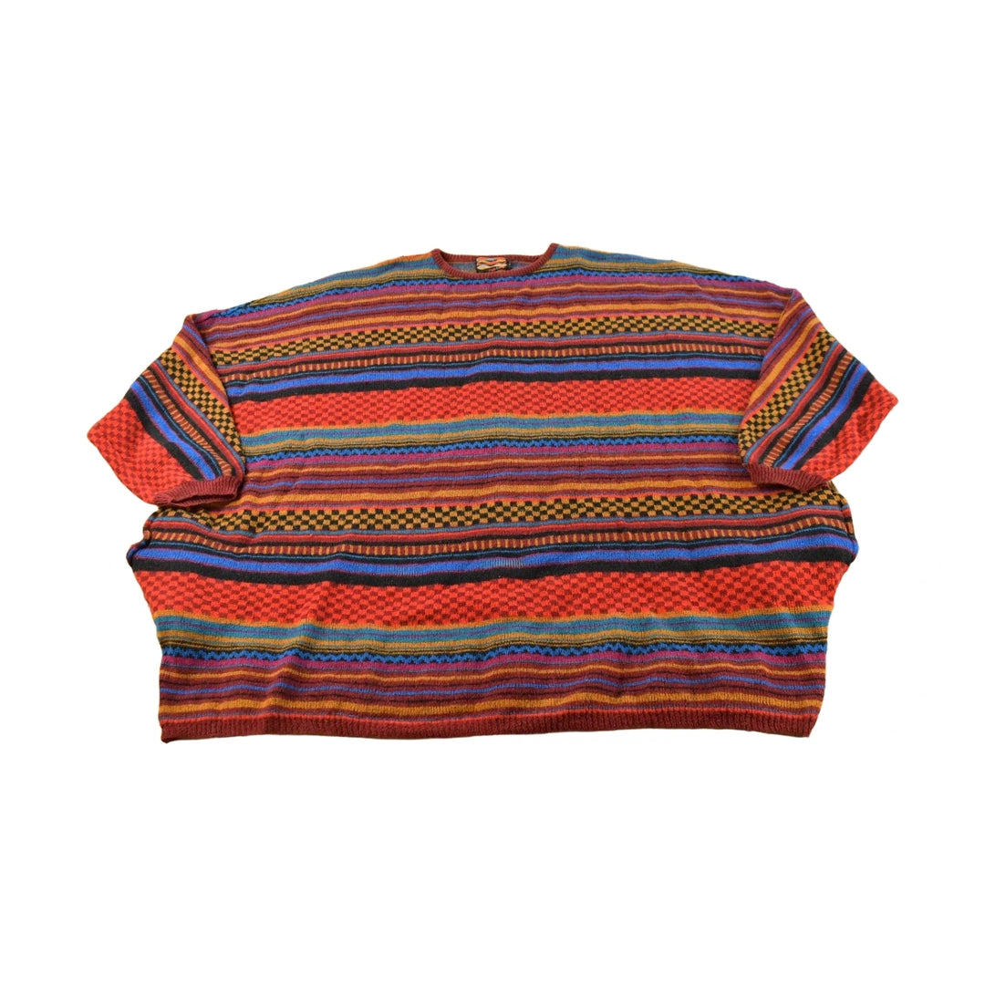 Vintage 1980s Pyramid Oversized Striped Knitted Sweater Men's 2XL