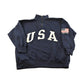 Vintage 1990s Limited Jeans USA Flag Quarter Zip Crewneck Sweatshirt Men's L