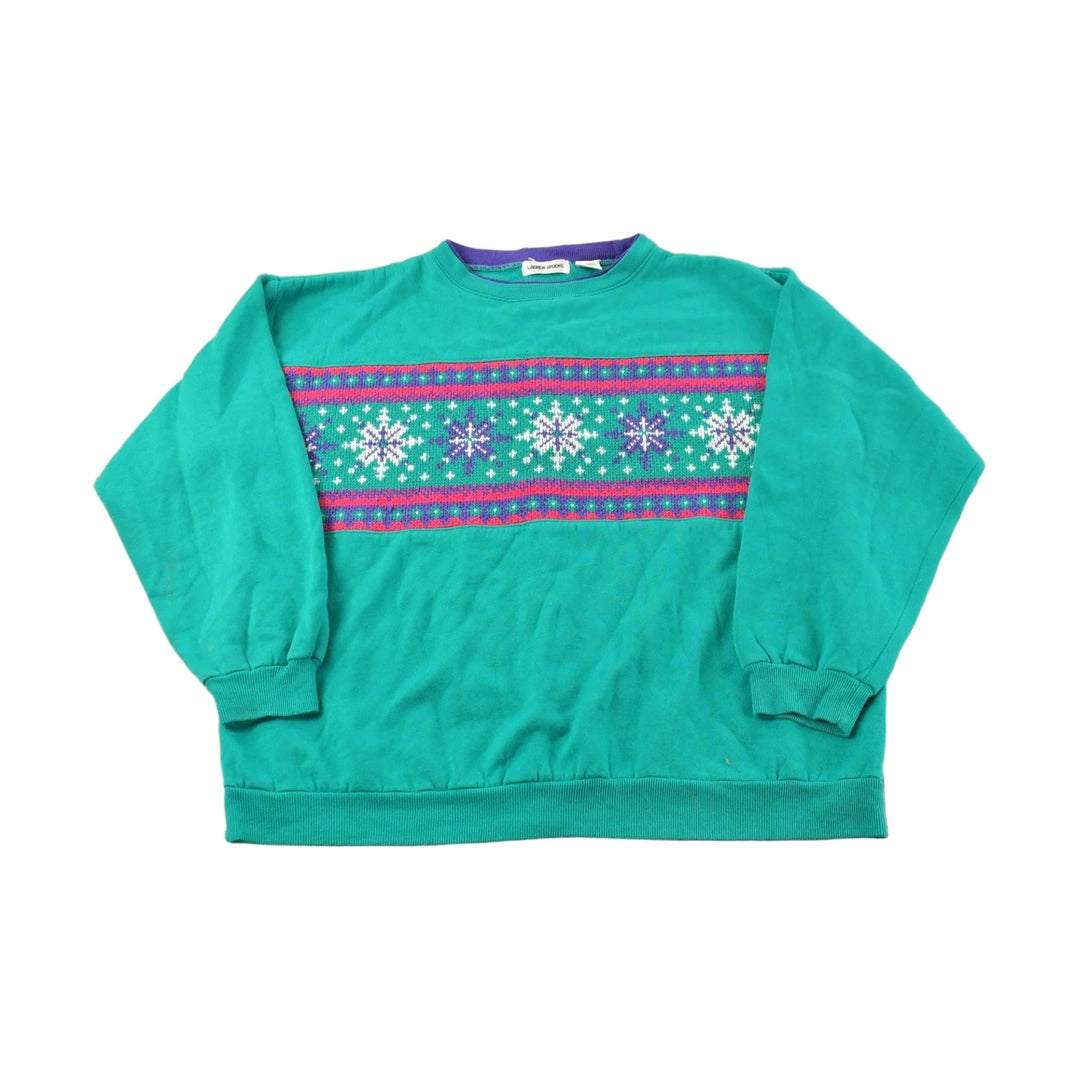 Vintage 1990s Lauren Brooke Snowflake Theme Sweater Women's XL