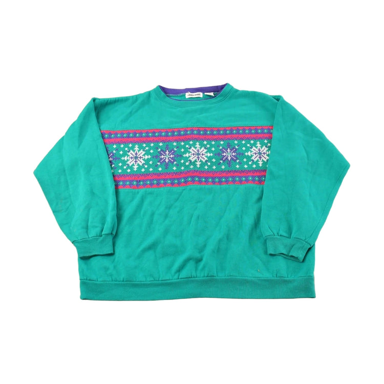 Vintage 1990s Lauren Brooke Snowflake Theme Sweater Women's XL