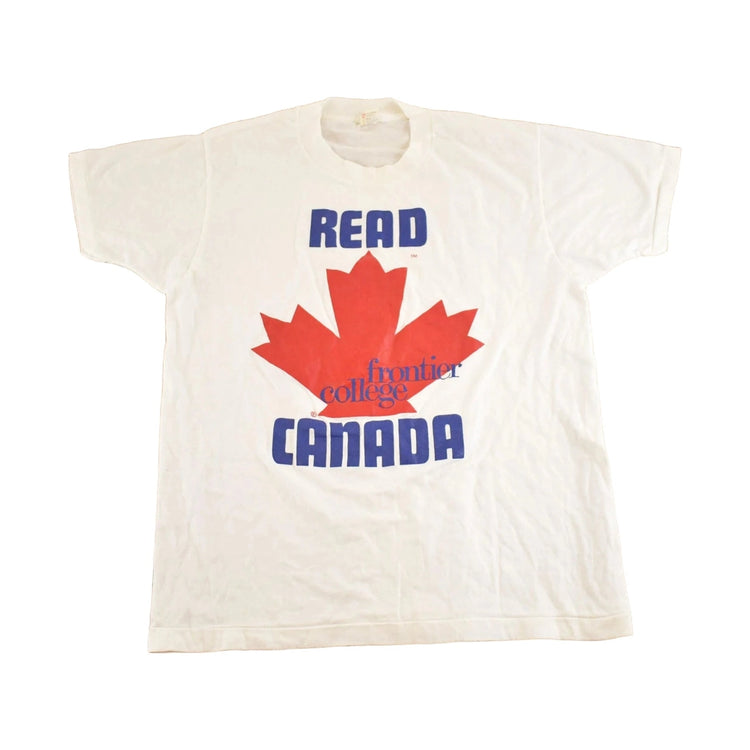 Vintage 1980's Frontier College Read Canada Souvenir Travel T-Shirt Mens M