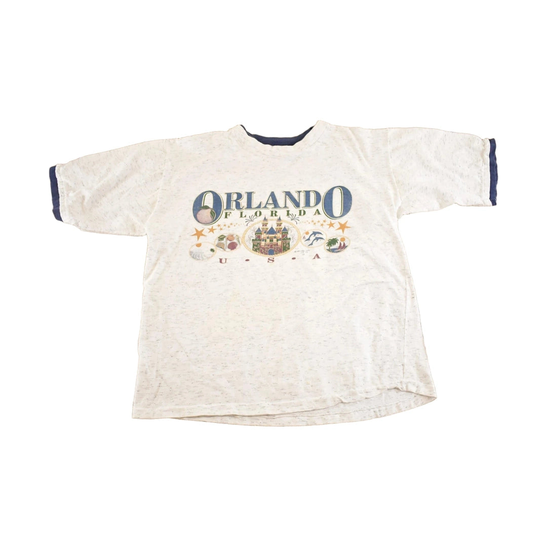 Vintage 1990's Orlando Florida Double Collar Souvenir Travel T-Shirt Mens M