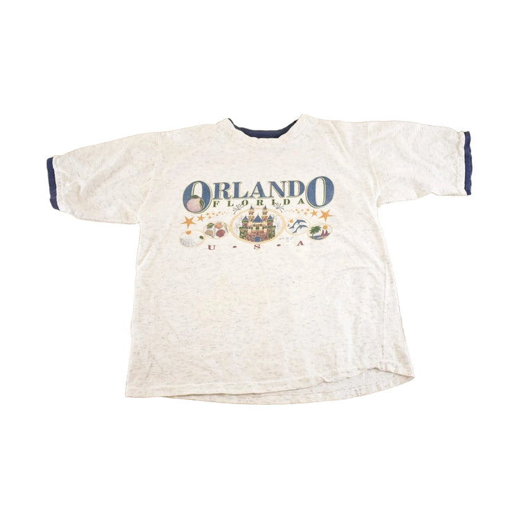 Vintage 1990's Orlando Florida Double Collar Souvenir Travel T-Shirt Mens M
