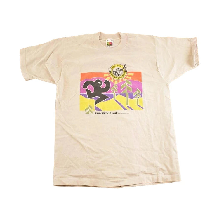 Vintage 1990's Associated Bank Run For Light Souvenir Travel T-Shirt Mens M