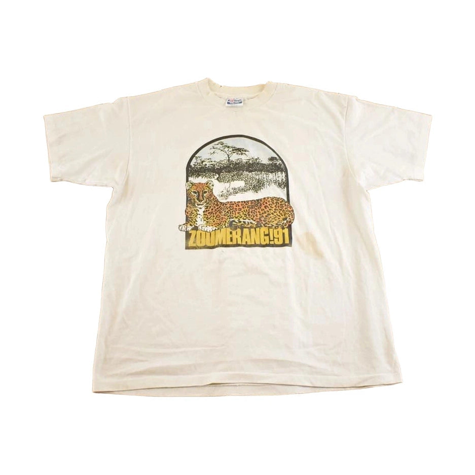 Vintage 1991 Zoomerang Leopard Souvenir Travel T-Shirt Mens L