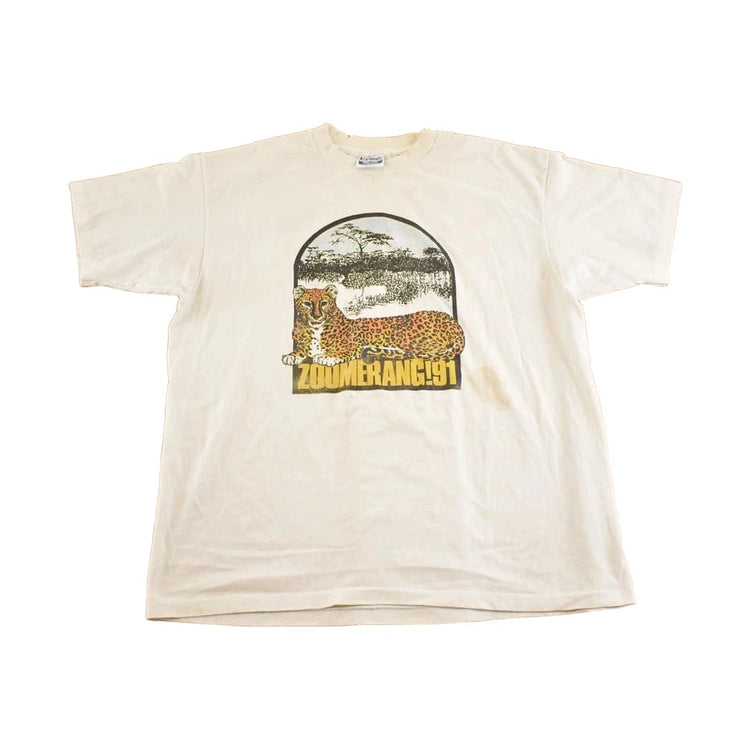 Vintage 1991 Zoomerang Leopard Souvenir Travel T-Shirt Mens L
