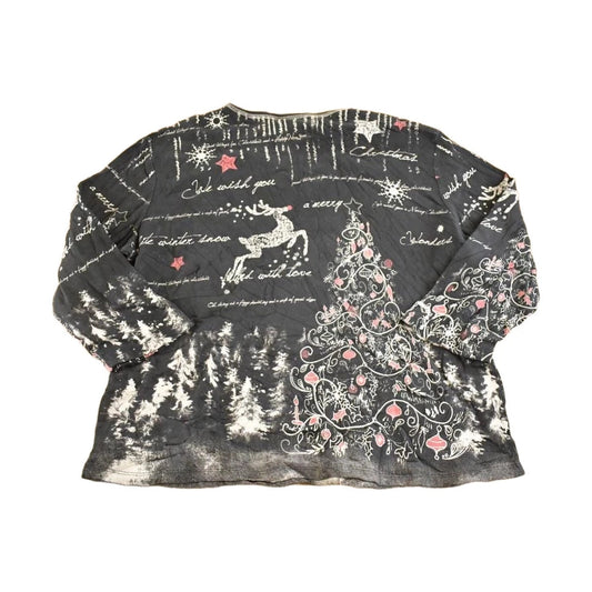 Vintage 1990's Christmas Jess And Jane AOP Souvenir Long Sleeve Shirt Womens L