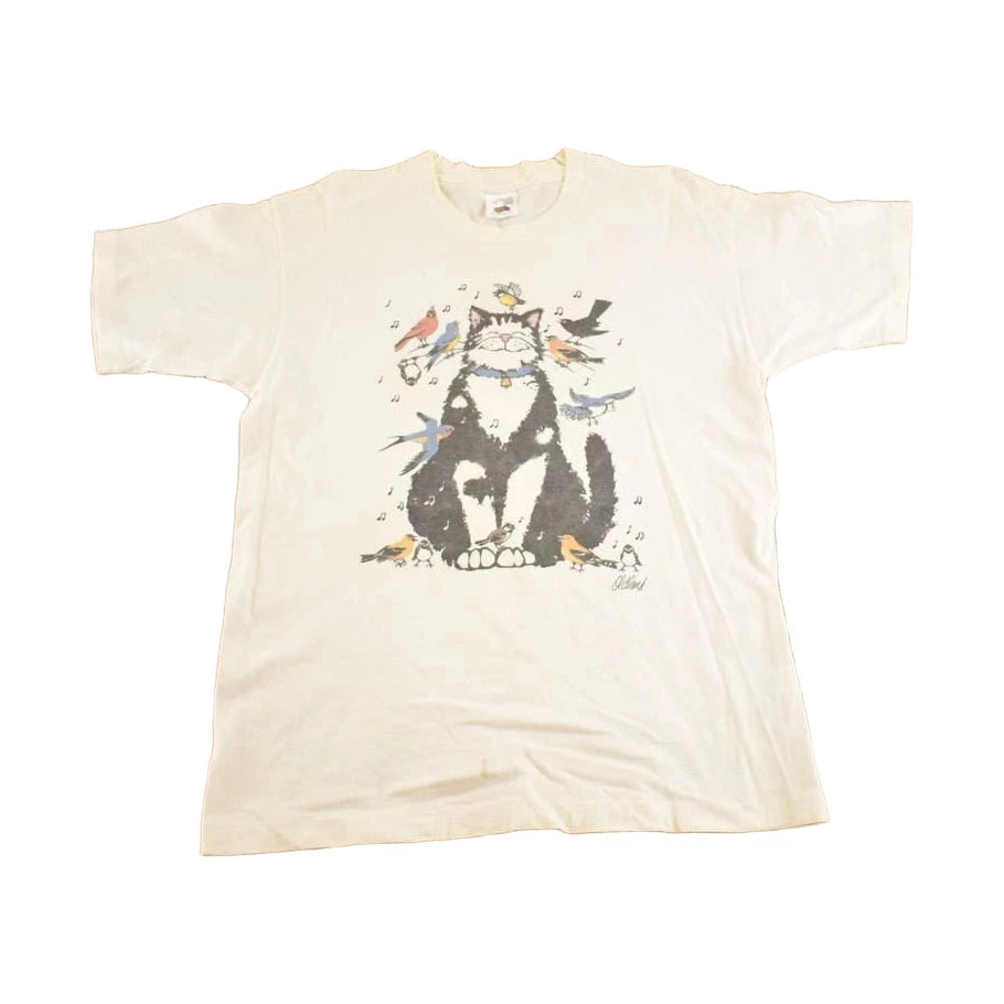 Vintage 1990's Kitty Cat Bird Cute Souvenir Grandma T-Shirt Women's M