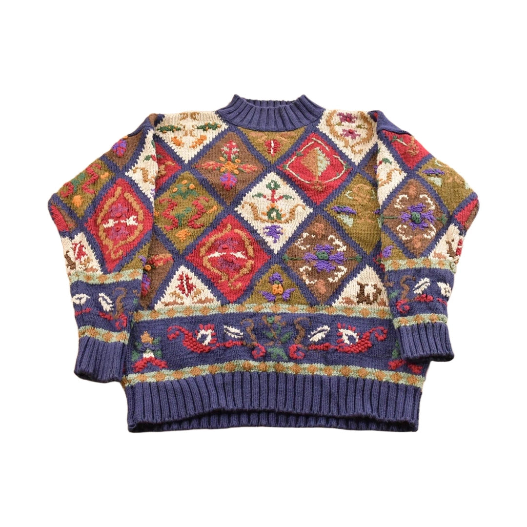 Vintage 1990s Gallagher Knit Mock Neck Sweater Women's M