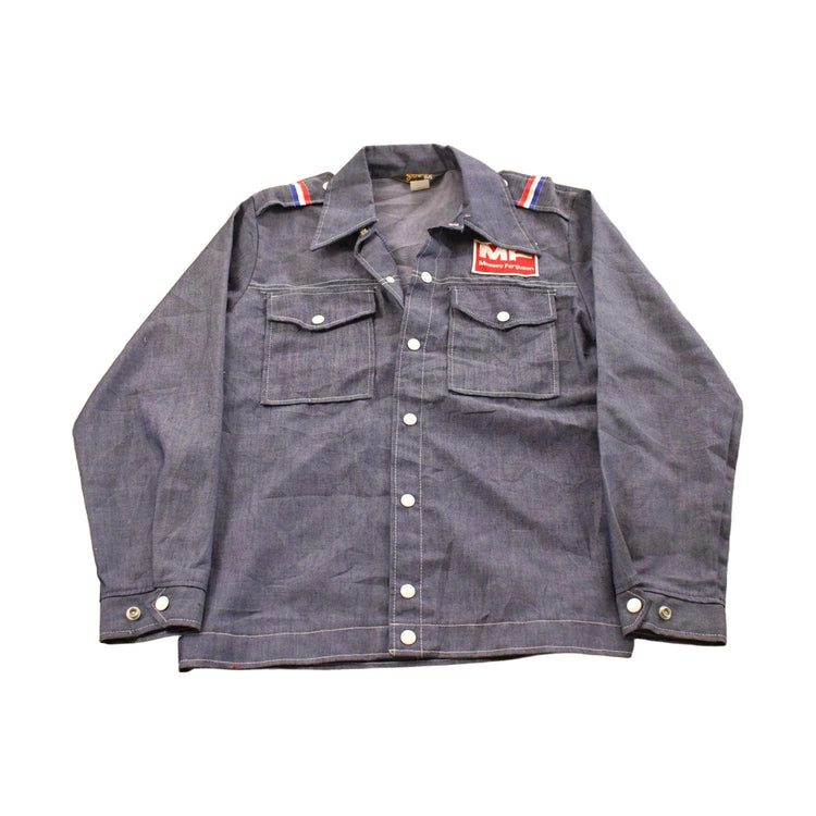 Vintage 1980s Swingster Denim Pearl Snap Button Up Shirt Men's M