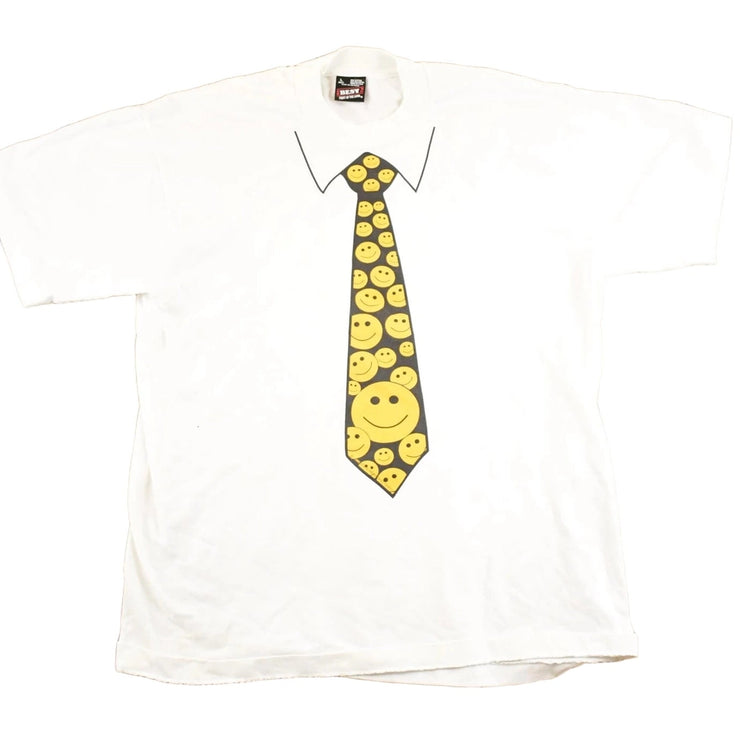 Vintage 1990's Happy Face Tie Souvenir Travel T-Shirt Mens M
