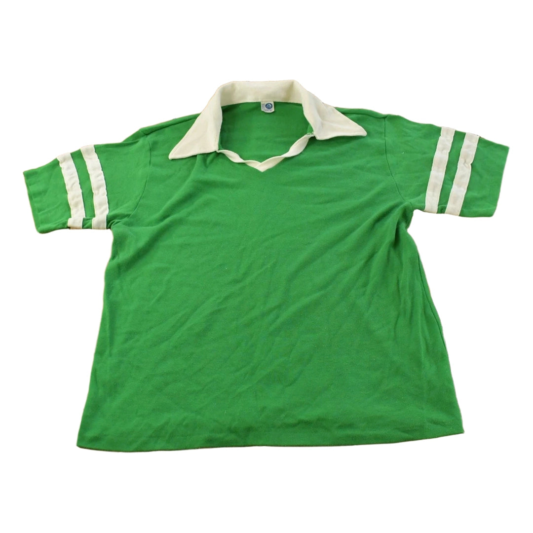 Vintage 1980s Artex Blank Green Pullover Polo Shirt Men's M