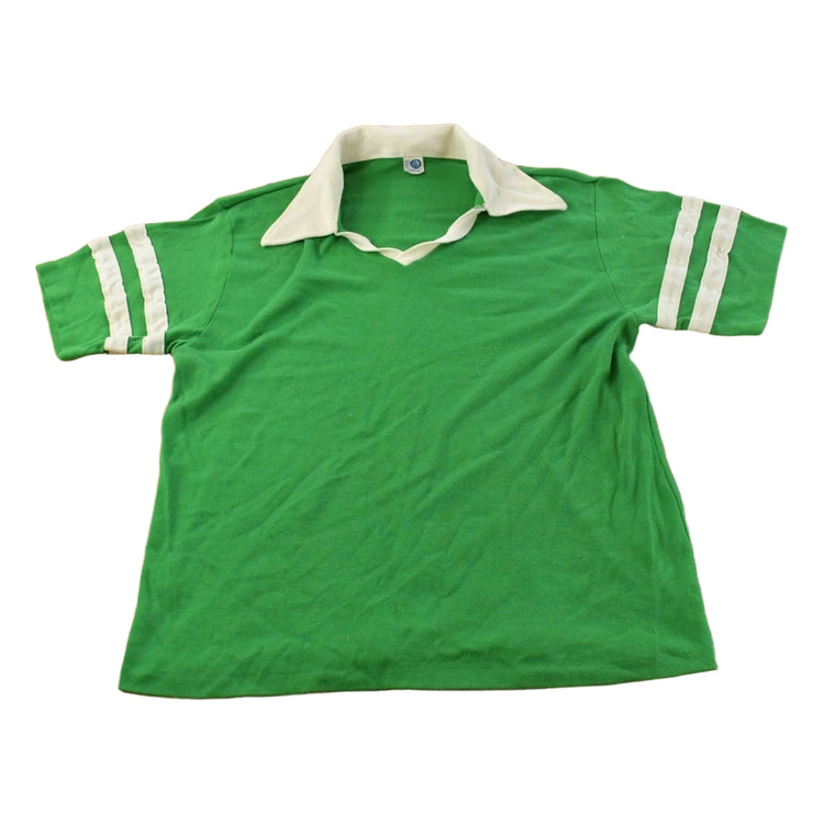 Vintage 1980s Artex Blank Green Pullover Polo Shirt Men's M