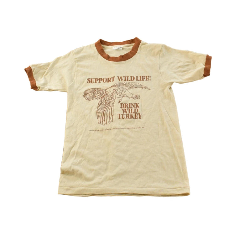 Vintage 1976 Wild Turkey Bourbon Ringer T-Shirt Men's XS