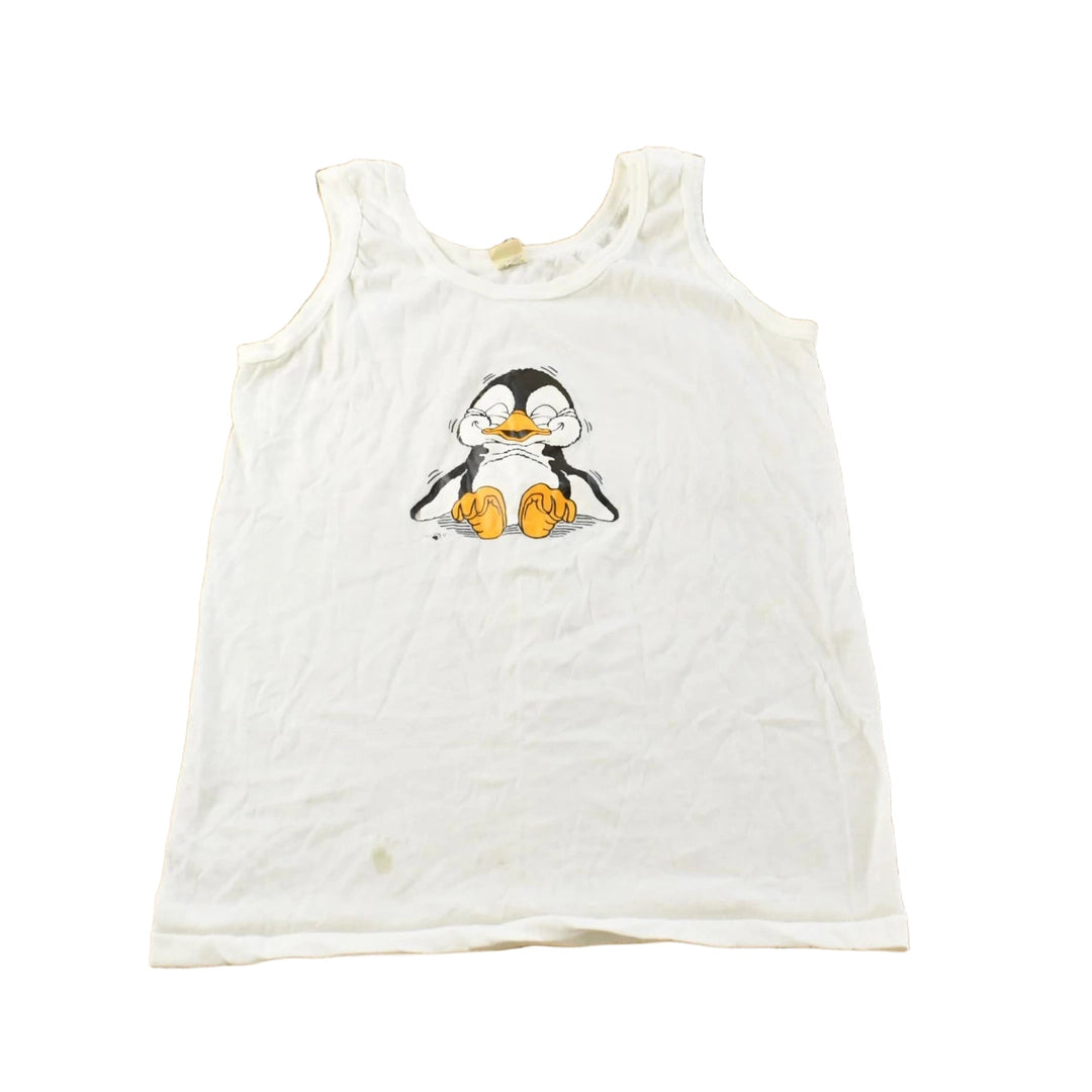 Vintage 1980s Screen Stars Cute Penguin Tank Top Shirt Men's XS