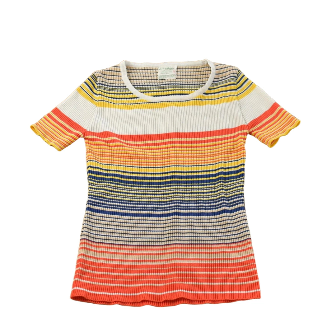 Vintage 1980s Alex Colman Ribbed Knit T-Shirt Women's S